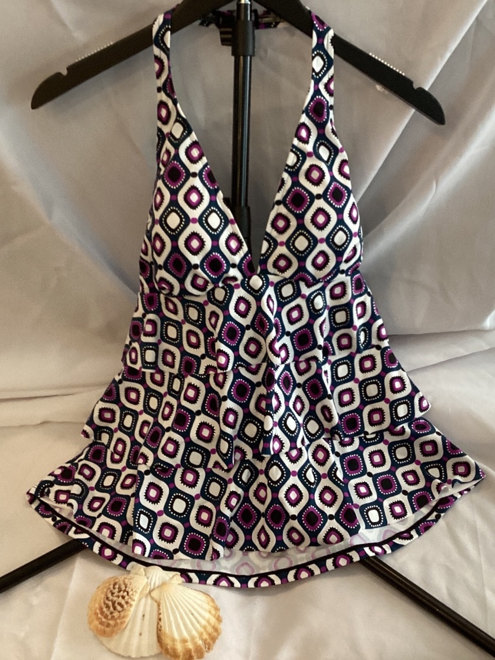 Swim Solutions Ruffle front halter swim top